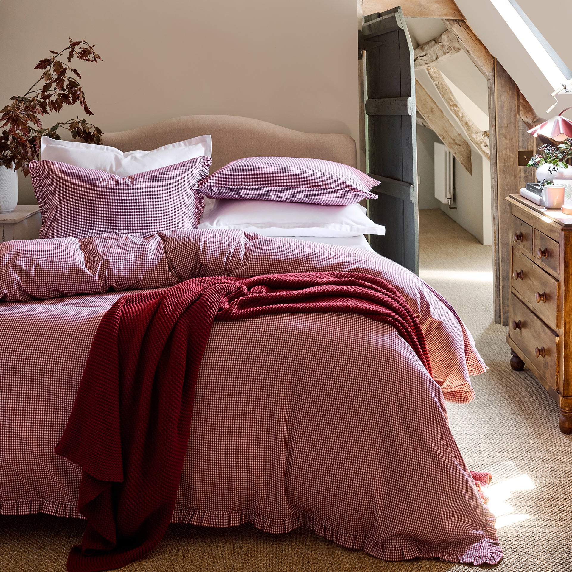 Gingham Ruffle Duvet Set - Image 2
