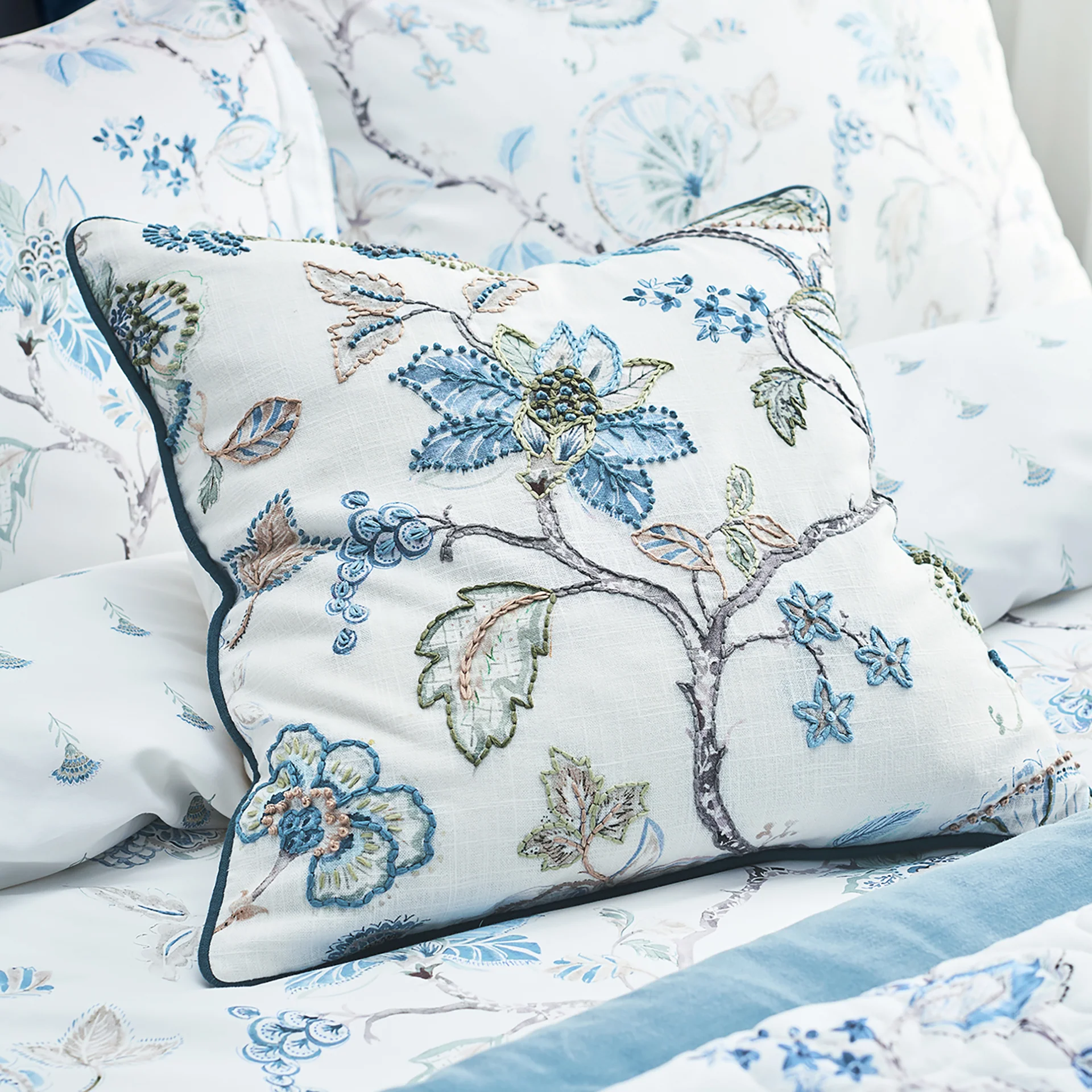 Tropical Embroidered Cushion - Image 4