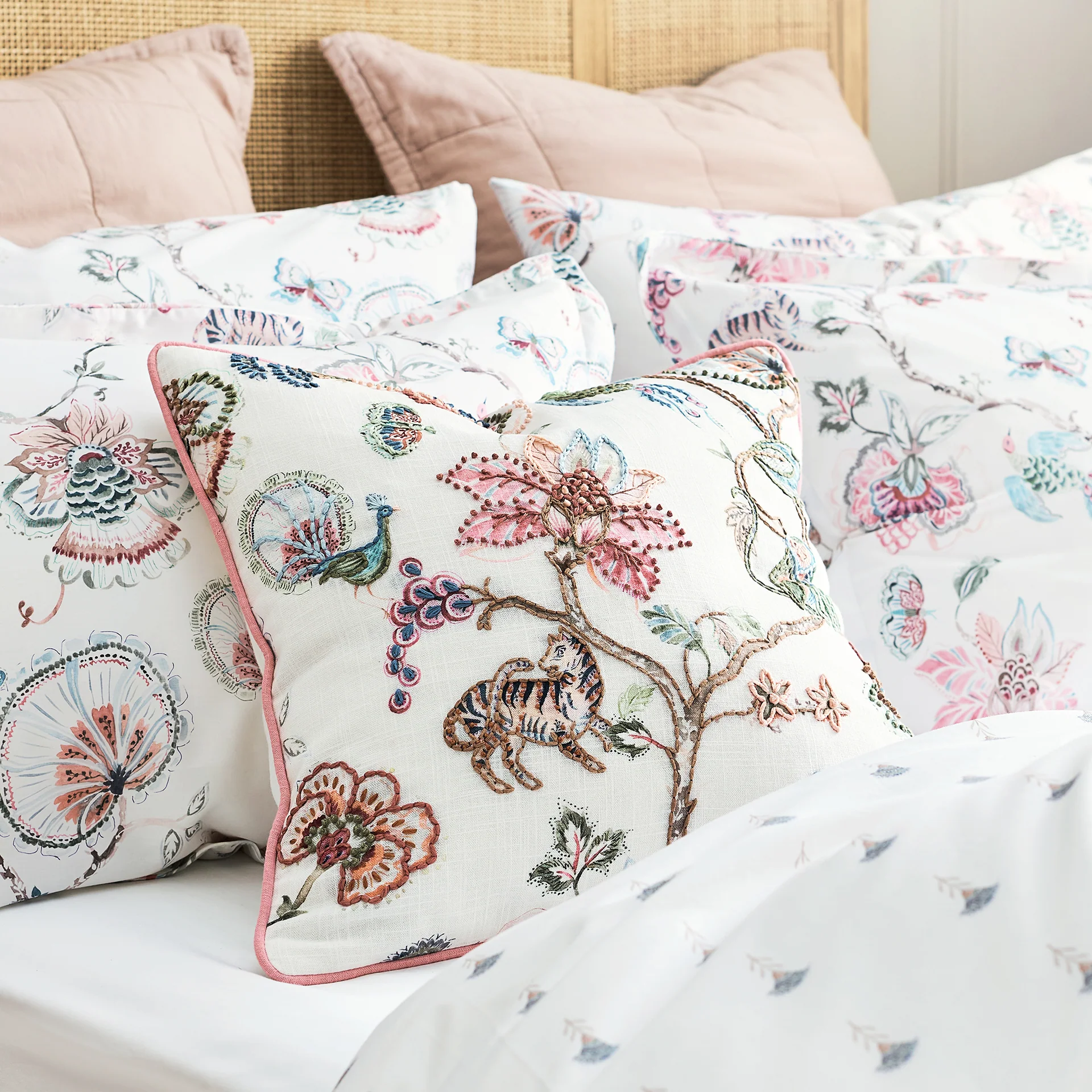 Tropical Embroidered Cushion - Image 8
